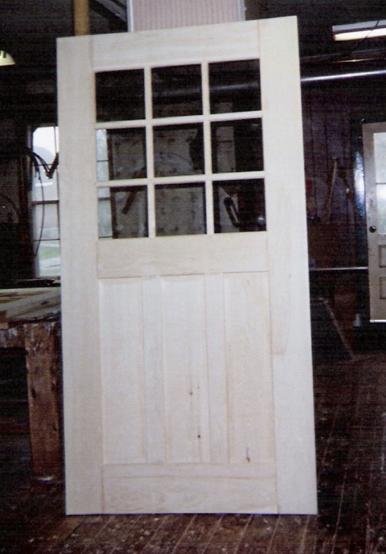 Custom built wood exterior doors; Entryway, Arch top, Reproduction